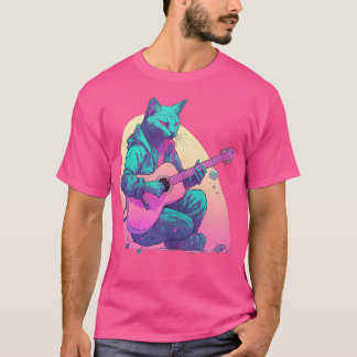 Cat Playing On Acoustic Guitar T-Shirt