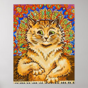 Cat Playing Piano, Louis Wain Poster