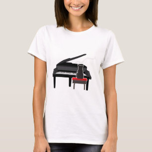 Cat Playing Piano Music Lover Funny T Shirt