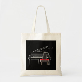Cat Playing Piano Music Lover Funny T  Tote Bag