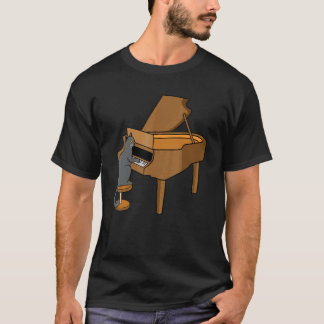Cat Playing Piano Music Player Teacher Musician Gr T-Shirt