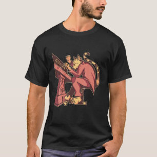 Cat Playing Piano Special Blues Music Jazz Artist T-Shirt