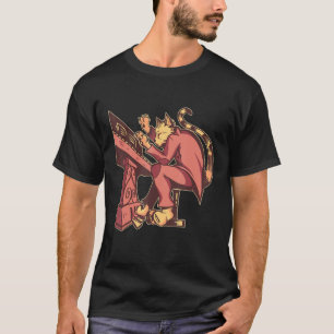 Cat Playing Piano Special Blues Music Jazz Artist T-Shirt