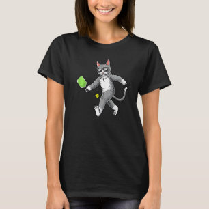 Cat Playing Pickleball Racket Sports Player Men Wo T-Shirt