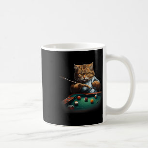 Cat Playing Pool Billiards Cool Funny Cats Men Wom Coffee Mug
