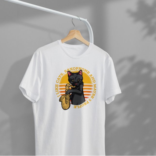Cat Playing Saxophone   T-Shirt (Creator Uploaded)