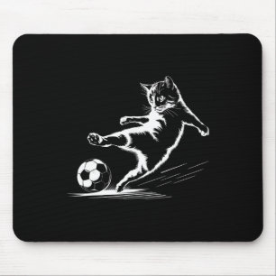 Cat Playing Soccer Byll Graphic Cat Sports Funny C Mouse Pad