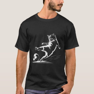 Cat Playing Soccer Byll Graphic Cat Sports Funny C T-Shirt