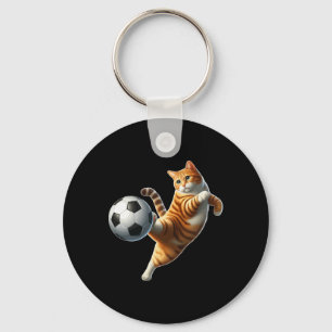 Cat Playing Soccer Costume Cat Owner Sports Lover Key Ring