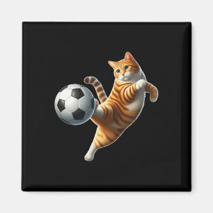 Cat Playing Soccer Costume Cat Owner Sports Lover Magnet