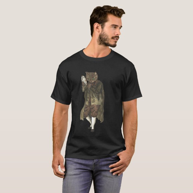 Cat Playing Tambourine T-Shirt (Front Full)