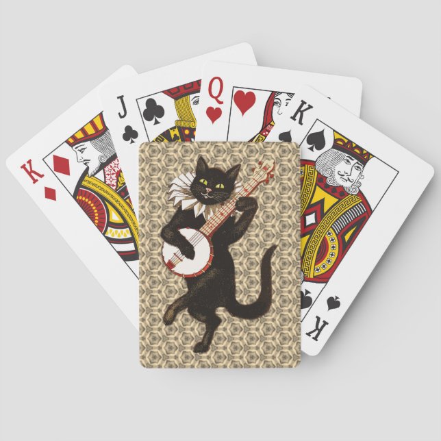 Cat Playing the Banjo Cards (Back)