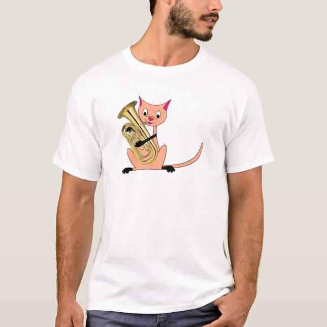 Cat Playing the Euphonium T-Shirt (Front)