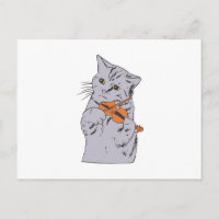 Cat playing the violin - Choose background colour