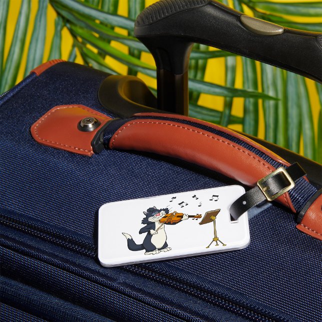 Cat Playing The Violin Luggage Tag (Creator Uploaded)