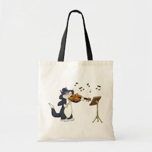 Cat Playing The Violin Tote Bag