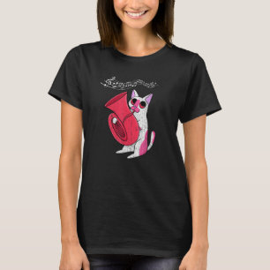 Cat Playing Tuba Music T-Shirt