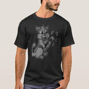 Cat Playing Ukelele Cool Kitten Uke Artist Guitar  T-Shirt