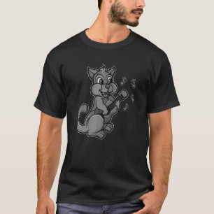 Cat Playing Ukelele Cool Kitten Uke Artist Guitar  T-Shirt
