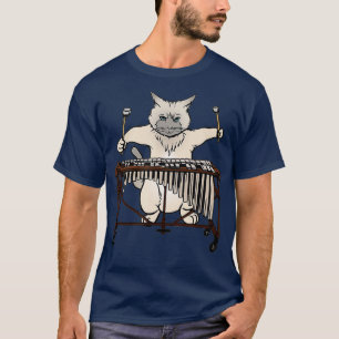 Cat Playing Vibraphone  Jazz Marimba T-Shirt