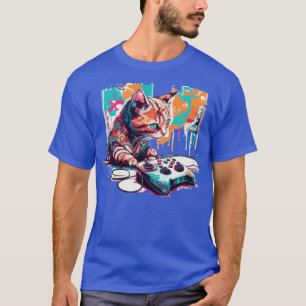 Cat Playing Video Game T-Shirt