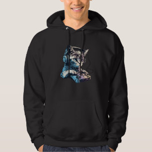 Cat Playing Video Games For Cat  And Gamers  3 Hoodie