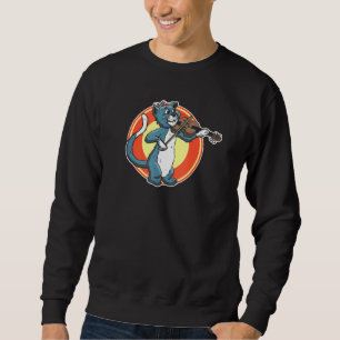 Cat Playing Violin Fiddle Alley Cat Music Violinis Sweatshirt