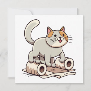 Cat Playing with Toilet Paper