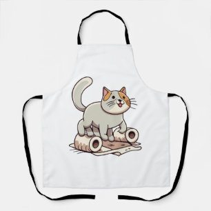 Cat Playing with Toilet Paper Apron