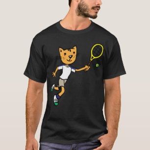Cat plays tennis badminton funny badminton shirt 