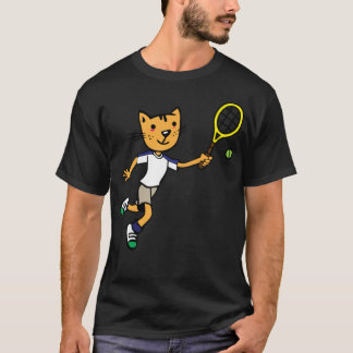 Cat plays tennis badminton funny badminton shirt 