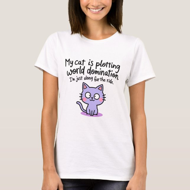 Cat plotting world domination T-Shirt (Front)