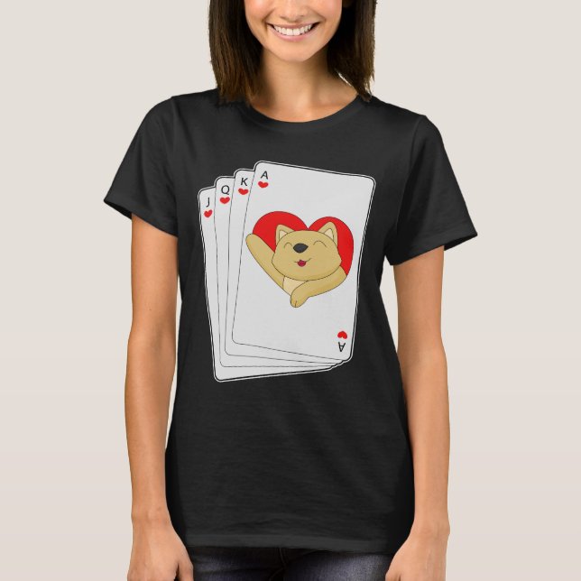 Cat Poker Poker cards T-Shirt (Front)
