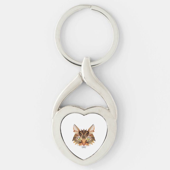 Cat polygon key ring (Front)