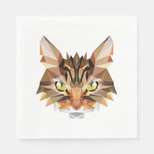 Cat polygon napkin