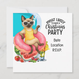 Cat Pool Party for Cat lovers Invitation