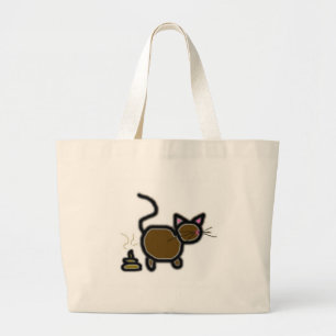 cat poop large tote bag