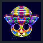 Cat pop art  poster<br><div class="desc">Illustration colourful cat with pop art style</div>