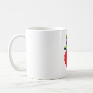 Cat Pop Art Style Kitty On A Heart Coffee Mug