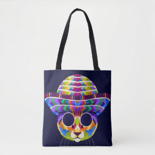 Cat pop art  tote bag