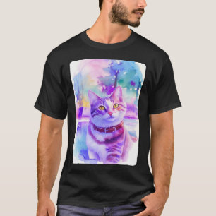 Cat Portrait Animal Beautiful Kitten Illustration T-Shirt