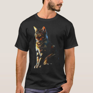 Cat Portrait Artwork Animal Motif Cat T-Shirt