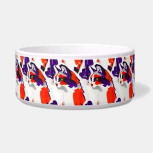 Cat Portrait – Bold Graphic Art Orange and Violet