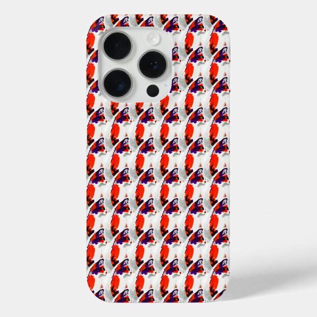 Cat Portrait – Bold Graphic Art Orange and Violet Case-Mate iPhone Case (Back)