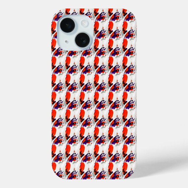 Cat Portrait – Bold Graphic Art Orange and Violet Case-Mate iPhone Case (Back)