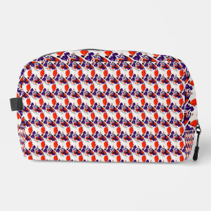 Cat Portrait – Bold Graphic Art Orange and Violet Dopp Kit