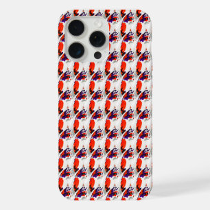 Cat Portrait – Bold Graphic Art Orange and Violet iPhone 15 Pro Max Case
