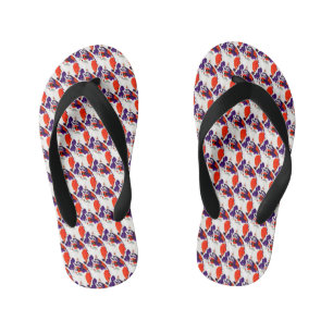 Cat Portrait – Bold Graphic Art Orange and Violet Kid's Thongs