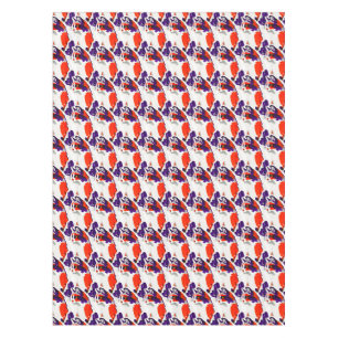 Cat Portrait – Bold Graphic Art Orange and Violet Tablecloth