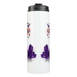 Cat Portrait – Bold Graphic Art Orange and Violet Thermal Tumbler